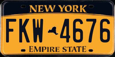 NY license plate FKW4676