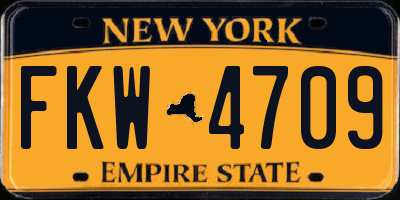 NY license plate FKW4709