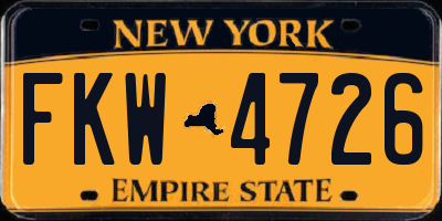 NY license plate FKW4726