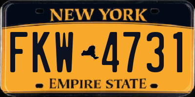 NY license plate FKW4731
