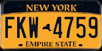 NY license plate FKW4759