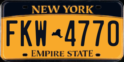 NY license plate FKW4770