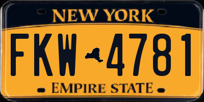NY license plate FKW4781