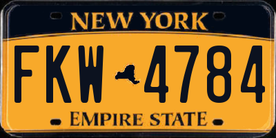 NY license plate FKW4784