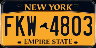 NY license plate FKW4803