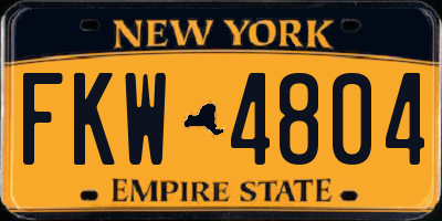 NY license plate FKW4804