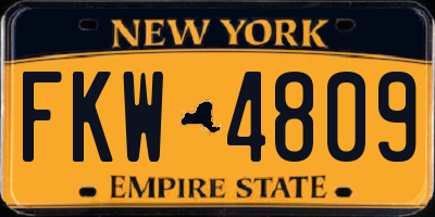 NY license plate FKW4809