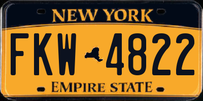 NY license plate FKW4822