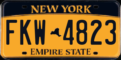 NY license plate FKW4823