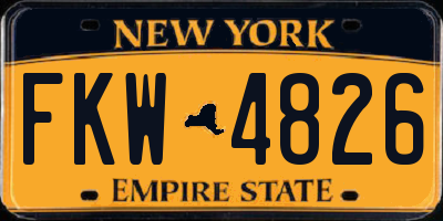 NY license plate FKW4826