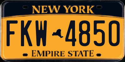 NY license plate FKW4850