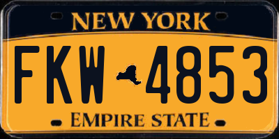 NY license plate FKW4853