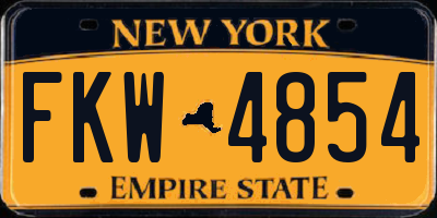 NY license plate FKW4854