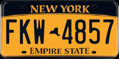 NY license plate FKW4857