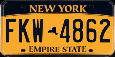NY license plate FKW4862