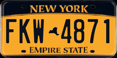 NY license plate FKW4871