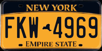 NY license plate FKW4969