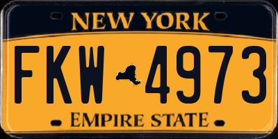 NY license plate FKW4973