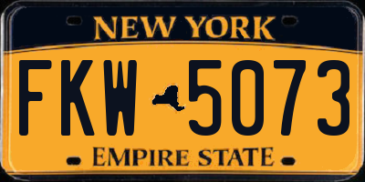 NY license plate FKW5073
