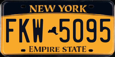 NY license plate FKW5095
