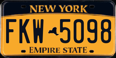 NY license plate FKW5098