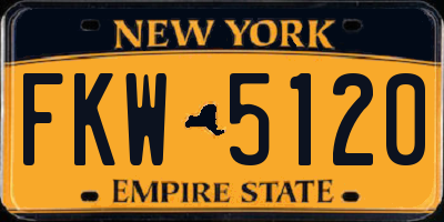 NY license plate FKW5120
