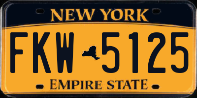 NY license plate FKW5125