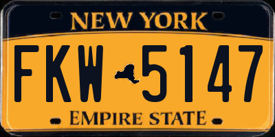 NY license plate FKW5147