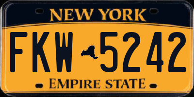NY license plate FKW5242