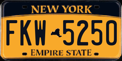 NY license plate FKW5250