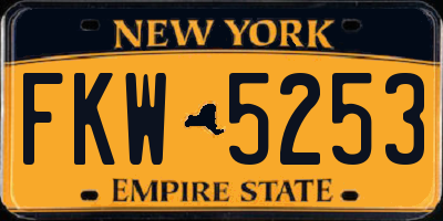 NY license plate FKW5253