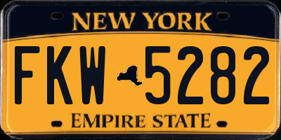 NY license plate FKW5282