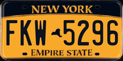 NY license plate FKW5296