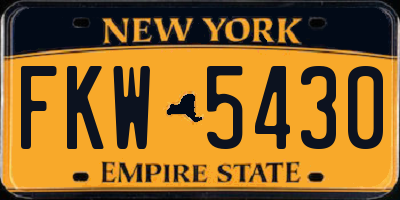 NY license plate FKW5430