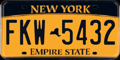 NY license plate FKW5432