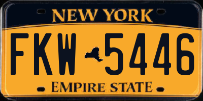 NY license plate FKW5446
