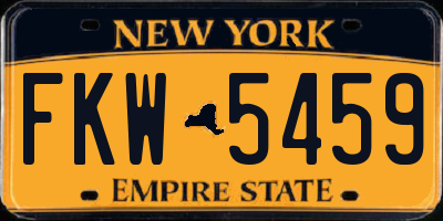 NY license plate FKW5459