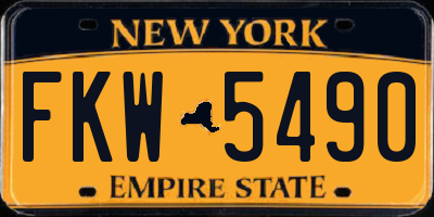 NY license plate FKW5490