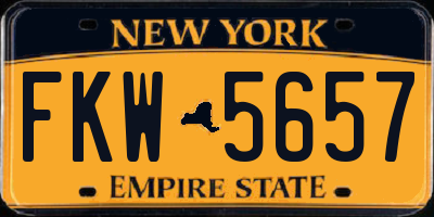 NY license plate FKW5657
