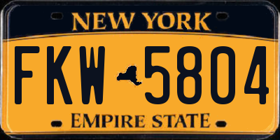 NY license plate FKW5804