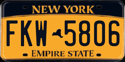 NY license plate FKW5806
