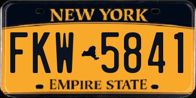 NY license plate FKW5841