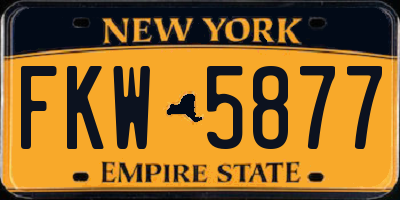 NY license plate FKW5877
