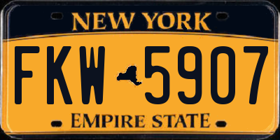 NY license plate FKW5907
