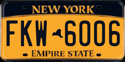 NY license plate FKW6006