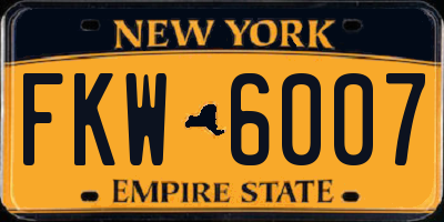 NY license plate FKW6007