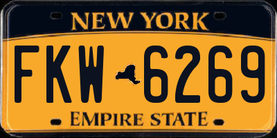 NY license plate FKW6269