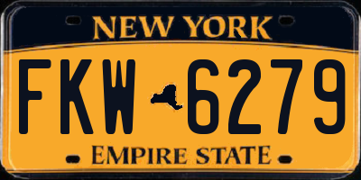 NY license plate FKW6279
