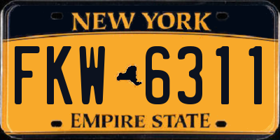 NY license plate FKW6311