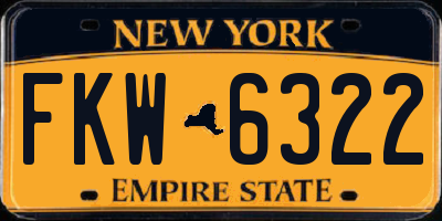 NY license plate FKW6322